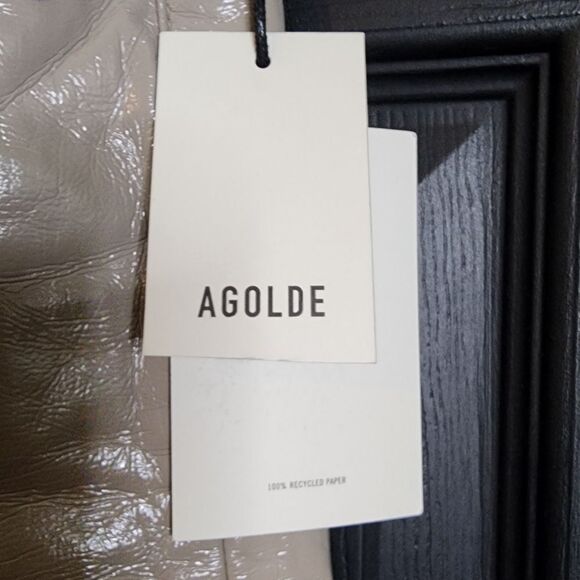 AGOLDE Leather 90s Pinch Waist Pants - Quail Patent - Picture 10 of 16